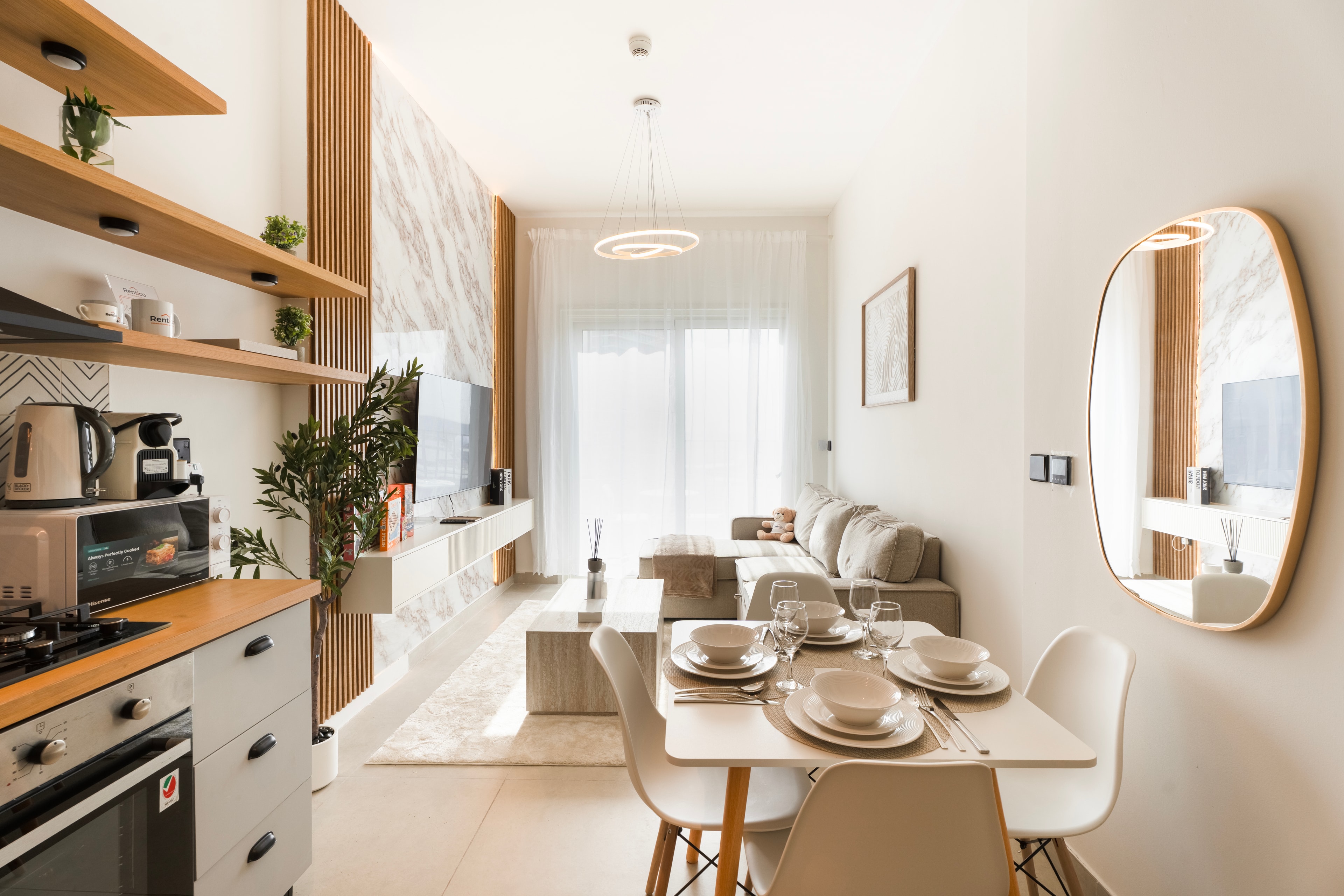 Same apartment after Design by Rentico, guest-ready