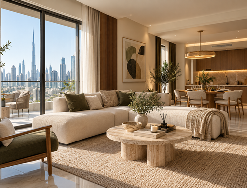 Freshly styled living room interior