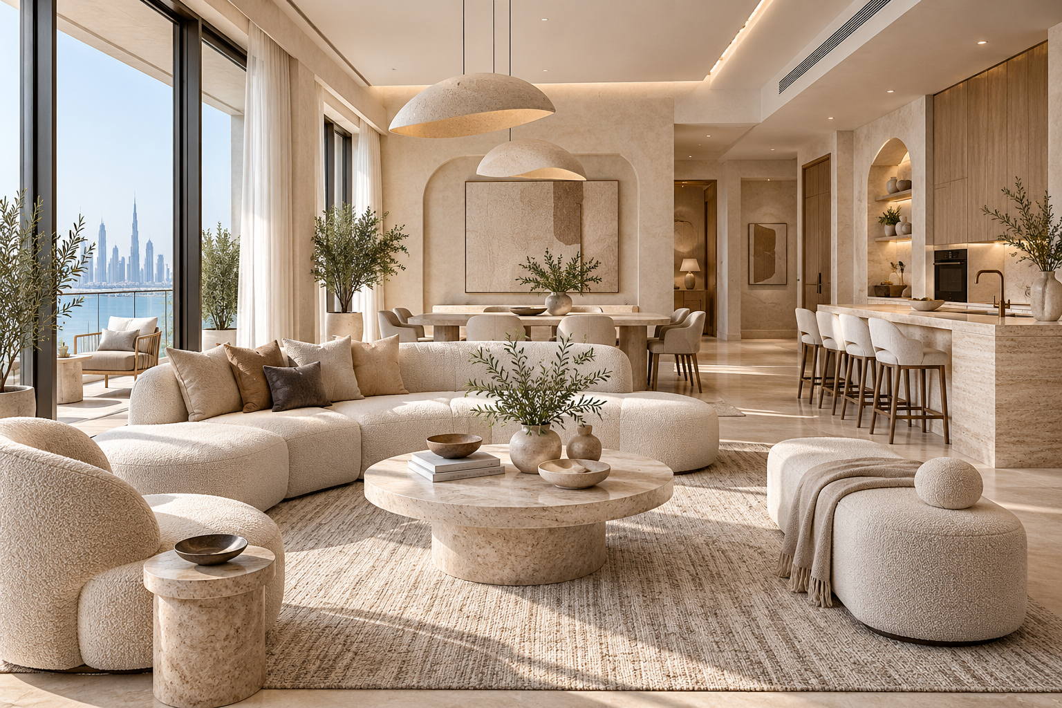 Styled luxury apartment living room